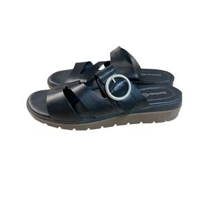 Baretraps Romeo Black Leather Slide Sandals Women's Size 10 M